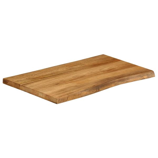 vidaXL Table Top 80x60x3.8 cm Live Edge Solid Wood Mango