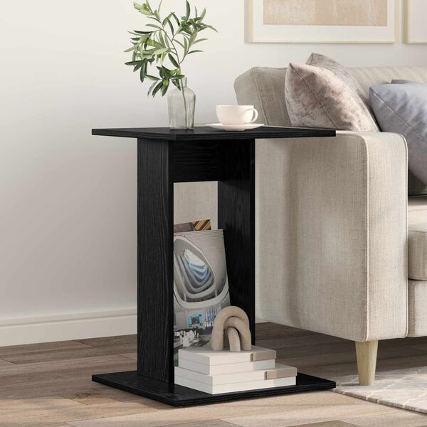 vidaXL Side Table Black Oak 45 x 40 x 62.5 cm Engineered Wood