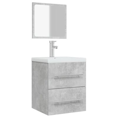 vidaXL Bathroom Cabinet with Mirror Concrete Grey 41x38.5x48 cm Engineered Wood