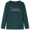Kids' T-shirt with Long Sleeves Dark Green 92
