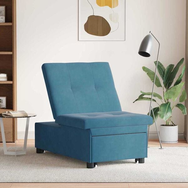 vidaXL Sofa Bed Blue 67 x 194 x 38 cm Velvet