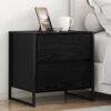 vidaXL Bedside Table Black Oak 50 x 39.5 x 50 cm Engineered Wood