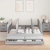vidaXL Storage Bed Frame Grey Sonoma 140 cm Engineered Wood