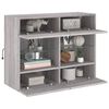 vidaXL TV Wall Cabinet with LED Lights Grey Sonoma 78.5x30x60.5 cm