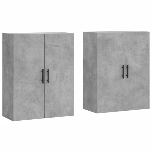 vidaXL Wall Mounted Cabinets 2 pcs Concrete Grey 69.5x34x90 cm