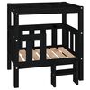 vidaXL Dog Bed Black 65,5x50,5x70 cm Solid Wood Pine