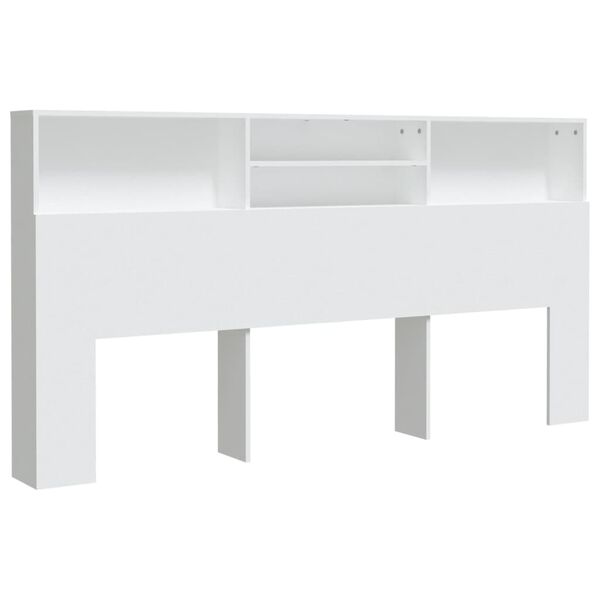 vidaXL Headboard Cabinet White 200x19x103.5 cm