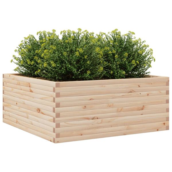 vidaXL Garden Planter 110x110x46 cm Solid Wood Pine