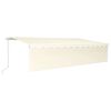 vidaXL Manual Retractable Awning with Blind&LED 6x3m Cream