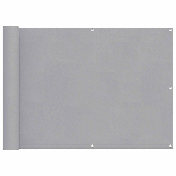 vidaXL Balcony Screen Light Grey 75 x 200 cm PU coated oxford alu