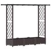 vidaXL Raised Bed with Trellis and Roof Brown 164 x 40 x 123 cm PP