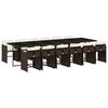 vidaXL 13 Piece Garden Dining Set with Cushions Brown Poly Rattan