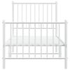 vidaXL Metal Bed Frame without Mattress with Footboard White 75x190cm