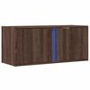vidaXL TV Wall Cabinet with LED Lights Brown Oak 80x31x35 cm