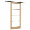 vidaXL Sliding Door Natural 93 x 211 cm Solid Pine Wood and Glass