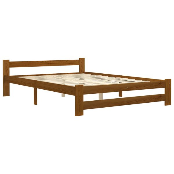 vidaXL Bed Frame without Mattress Honey Brown Solid Wood 180x200 cm Super King (322010+321987)