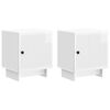 vidaXL Bedside Cabinet 2 pcs High Gloss White 43 x 34.5 x 50 cm