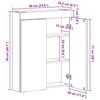 vidaXL Bathroom Mirror Cabinet TULUM Brown Oak 60 x 16.5 x 78 cm