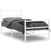 vidaXL Metal Bed Frame without Mattress with Footboard&nbsp;White 90x190cm