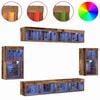 vidaXL TV Cabinet Set Wall-mounted 8 pcs Old wood Engineered wood