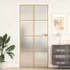 vidaXL Interior Door Slim Golden 93x201.5 cm Tempered Glass and Aluminium
