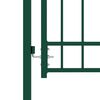 vidaXL Fence Gate with Spikes Steel 104x134.5 cm Green