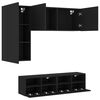 vidaXL 4 Piece TV Wall Units Black Engineered Wood