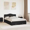 vidaXL Bed Frame with Headboard Black 160 x 200 cm Engineered Wood