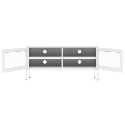 vidaXL TV Cabinet White 105x35x50 cm Steel