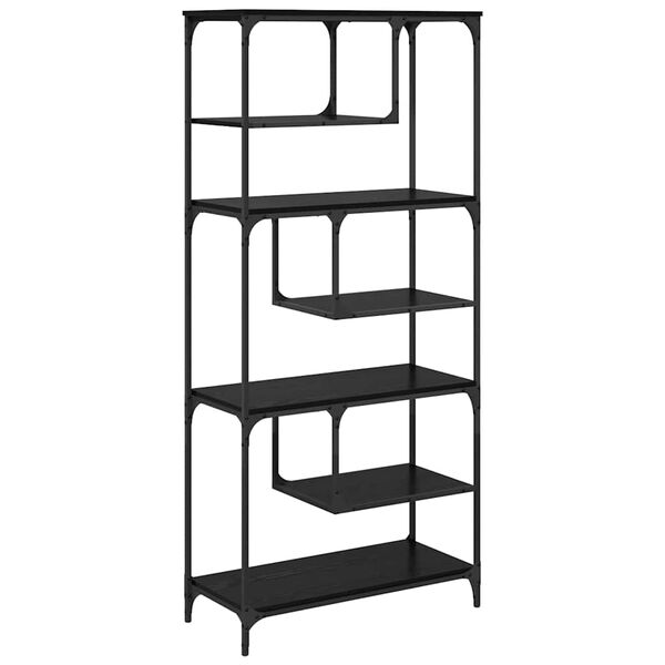 vidaXL Bookcase Black oak Engineered wood