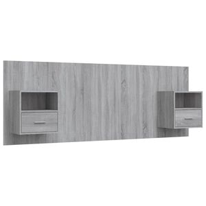 vidaXL Bed Headboard with Cabinets Grey Sonoma Engineered Wood