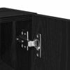 vidaXL Bathroom Cabinet with Roll Holder Black 20.5x22x72 cm