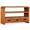 vidaXL TV Cabinet | Brown | Solid Acacia Wood with Sheesham Finish | 90x30x55 cm