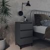 vidaXL Bed Cabinet with Metal Legs 2 pcs Grey 40x35x69 cm