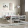 vidaXL Metal Bed Frame without Mattress with Footboard White 120x200cm