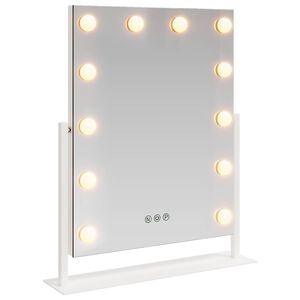 vidaXL LED Vanity Mirror White 44 x 10 x 53 cm Glass and Steel