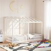 vidaXL Kids' Bed with Roof White 75x190 cm Solid Wood Pine