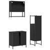 vidaXL 3 Piece Bathroom Furniture Set Black Engineered Wood