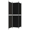 vidaXL 3-Panel Room Divider Black 150x200 cm Fabric