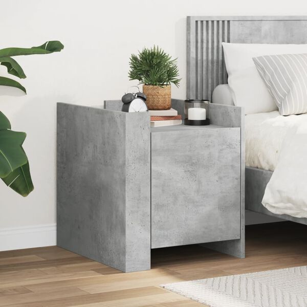 vidaXL Bedside Cabinet Concrete Grey 45x50x50 cm Engineered Wood