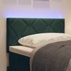 vidaXL LED Headboard with Headboard Dark Green 80 cm Faux Leather