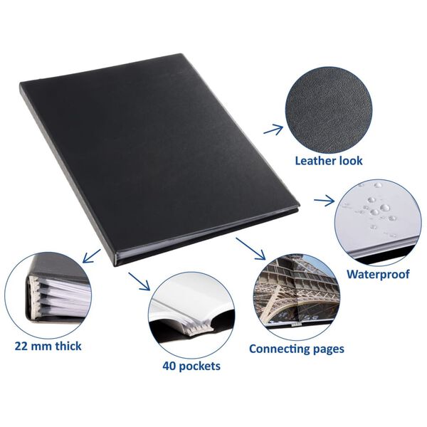 rillstab Display Book A4 40 Pockets Black