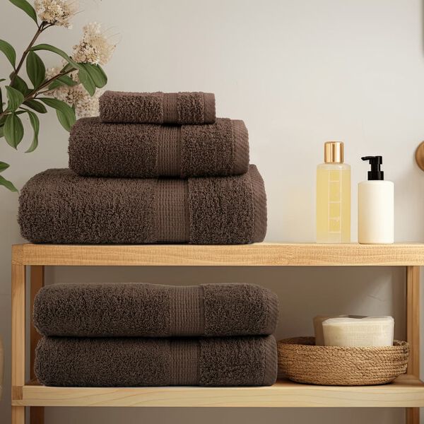 vidaXL Premium Bath Towels "SOLUND" 2 pcs Brown 100x150 cm 600 gsm