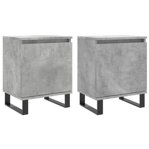vidaXL Bedside Cabinets 2 pcs Concrete Grey 40x30x50 cm Engineered Wood