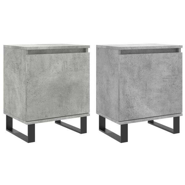 vidaXL Bedside Cabinets 2 pcs Concrete Grey 40x30x50 cm Engineered Wood