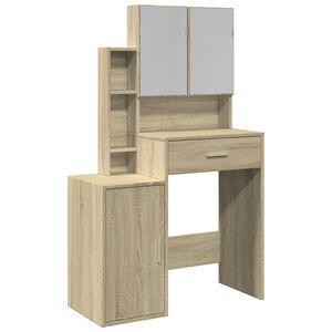 vidaXL Dressing Table with Cabinet Sonoma Oak 80x35x132 cm