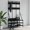 vidaXL Clothes Rack with Shoe Storage Black 100x40x184 cm