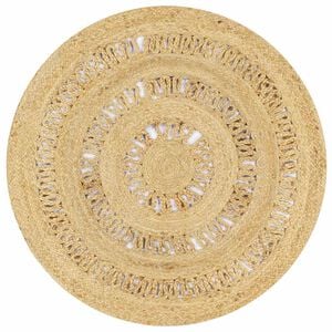 vidaXL Area Rug | Natural | Braided Jute | Medium | Durable | Area Rug | Round