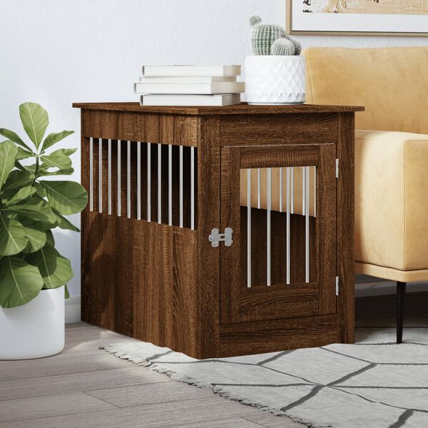 vidaXL Dog Crate Furniture Brown Oak 55x80x68 cm Engineered Wood