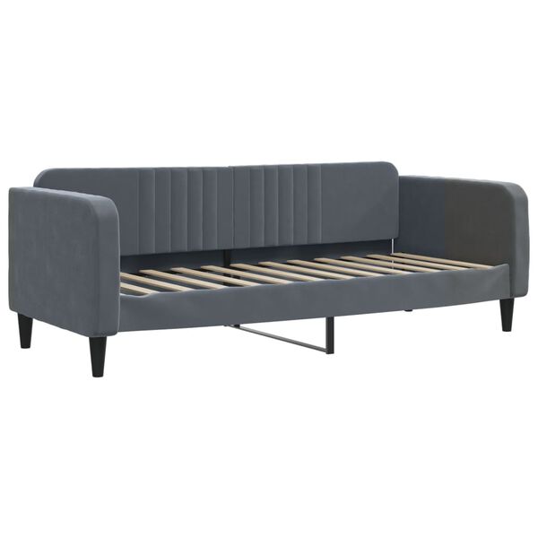 vidaXL Daybed with Trundle and Drawers Dark Grey 90x190 cm Velvet